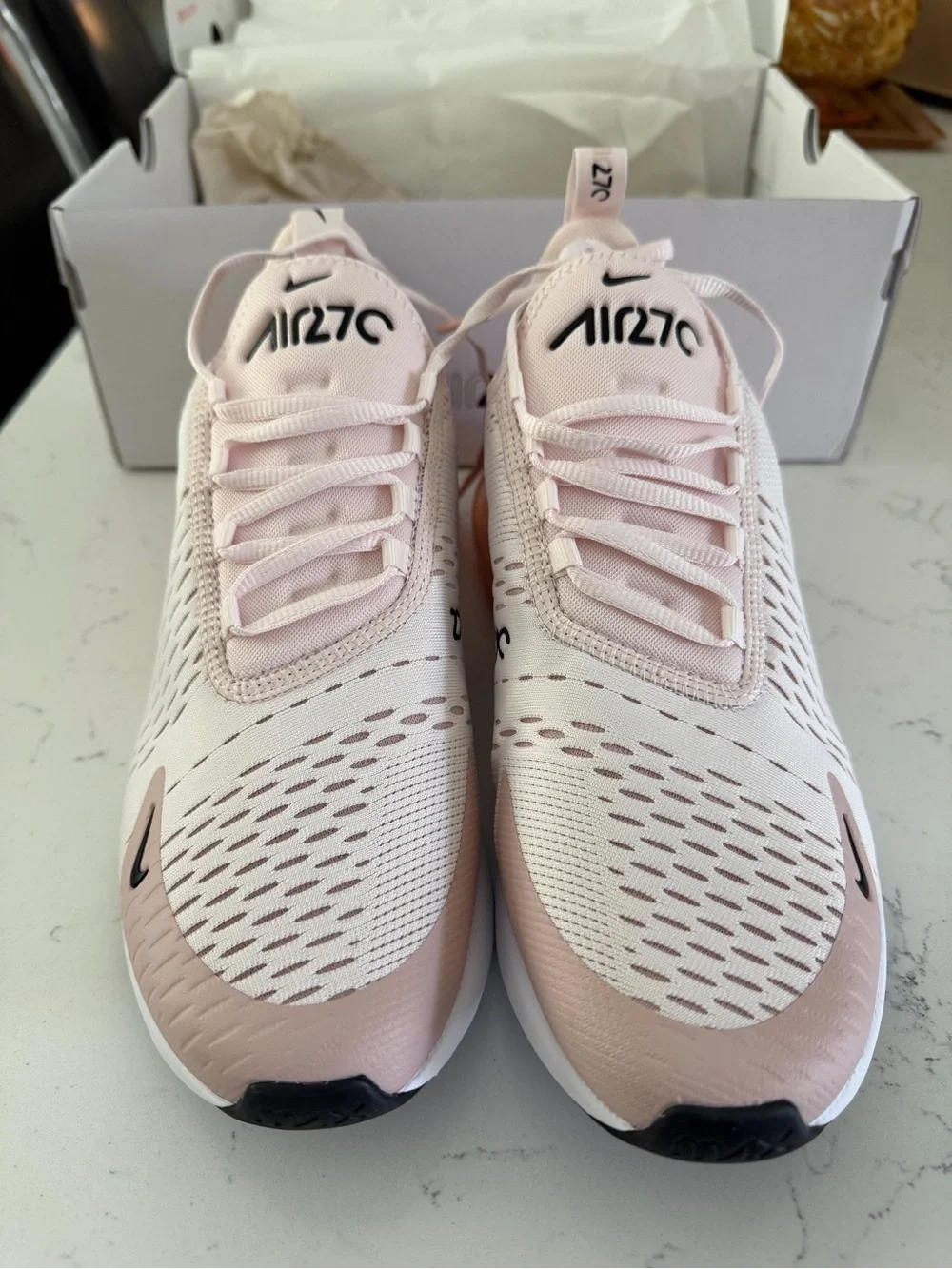 Nike Women’s Sneakers - Blush Pink with Black Swoosh